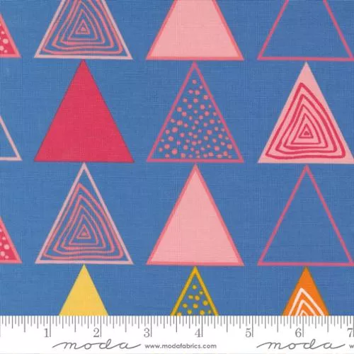 Creativity Roars Cobalt Triangular Waves 44"/45" Fabric Per Yard