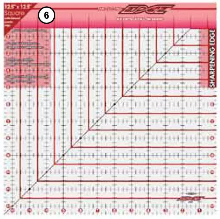 The Cutting Edge Sharpening Edge Ruler 12-1 /2in Square