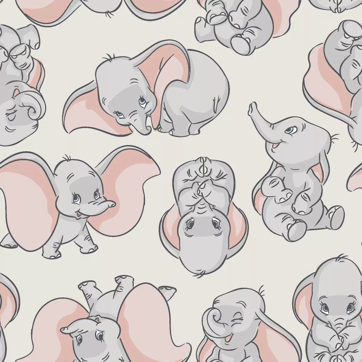 Disney Dumbo Tossed Pattern Fabric