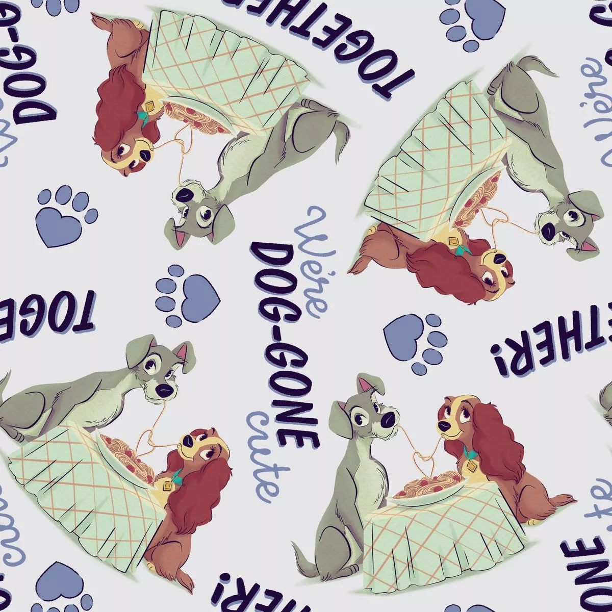 Disney Lady & The Tramp Romantic Dinner Fabric