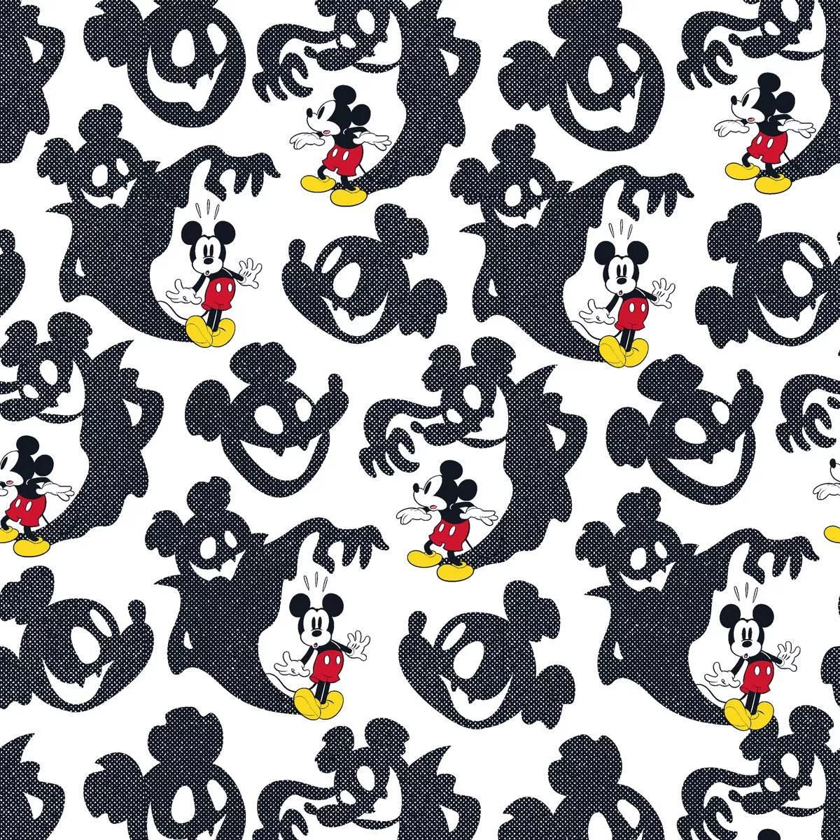 Disney Mickey Mouse Halloween Ghost Silhouettes Fabric