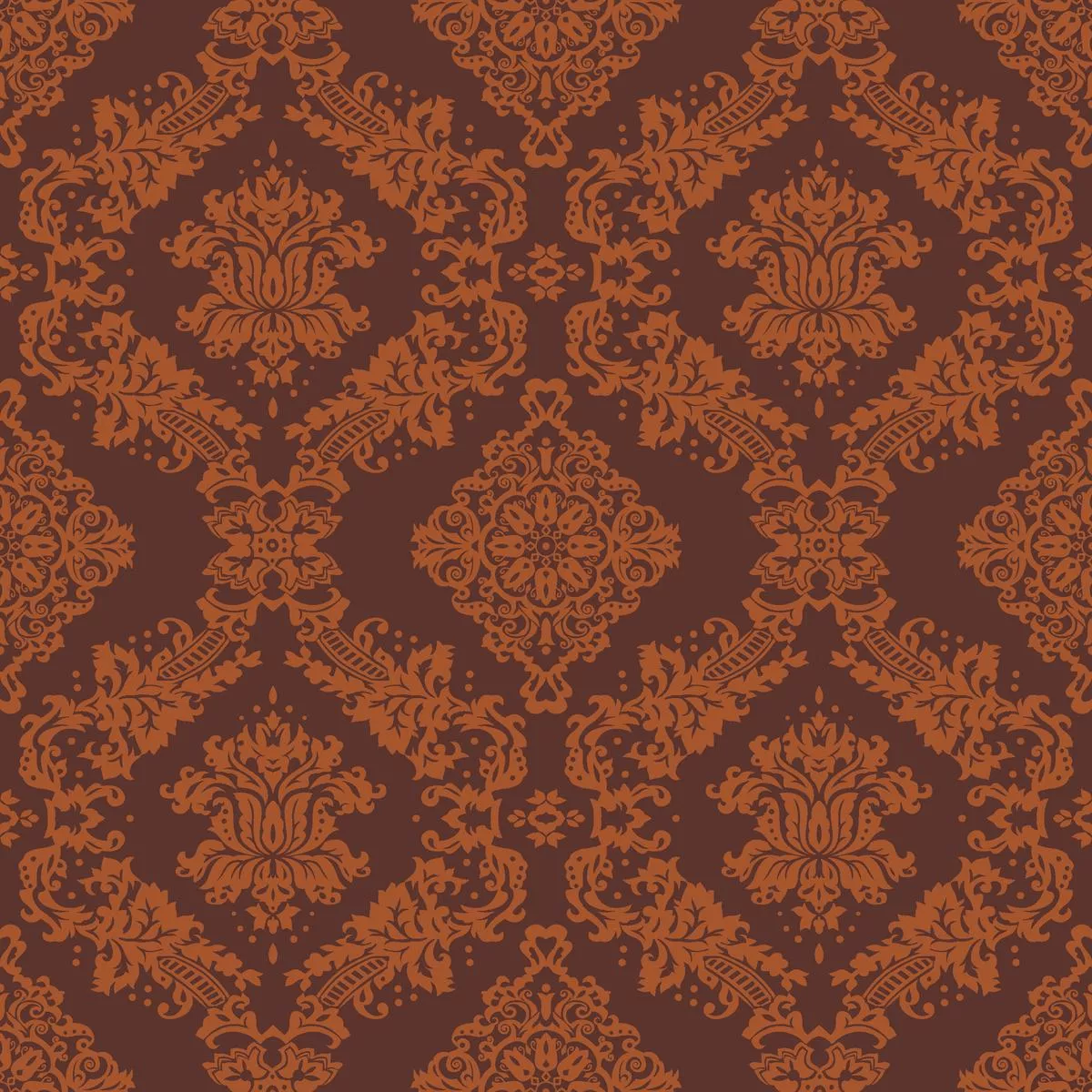 Divine Damask on Mocha Fabric