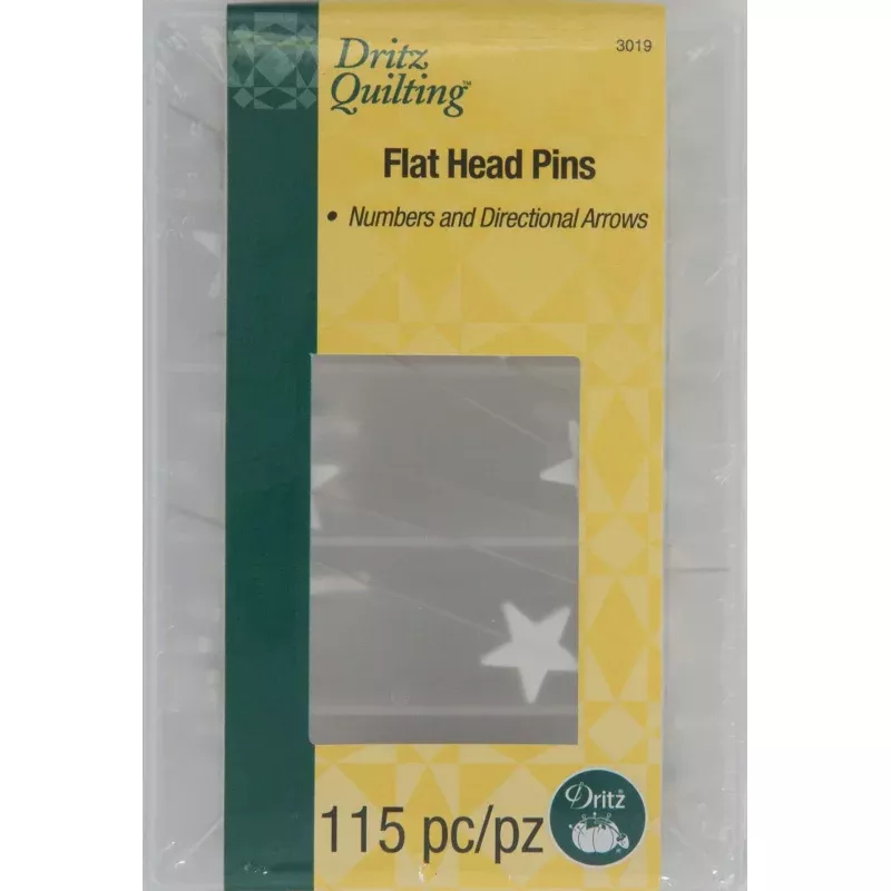 Dritz Quilting – Flathead Numbered & Directional Pins 115ct
