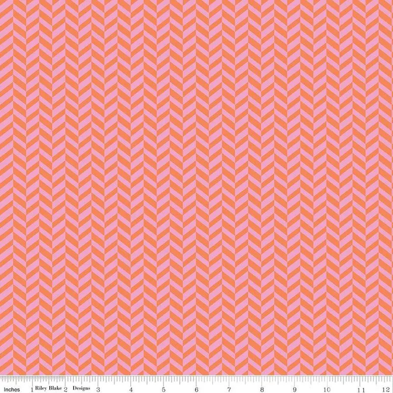 Effervescence Herringbone Pink/Orange