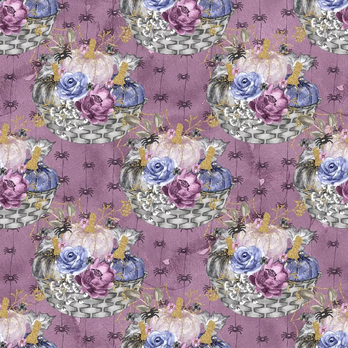 Elegant Pumpkins Bundle Fabric – Purple