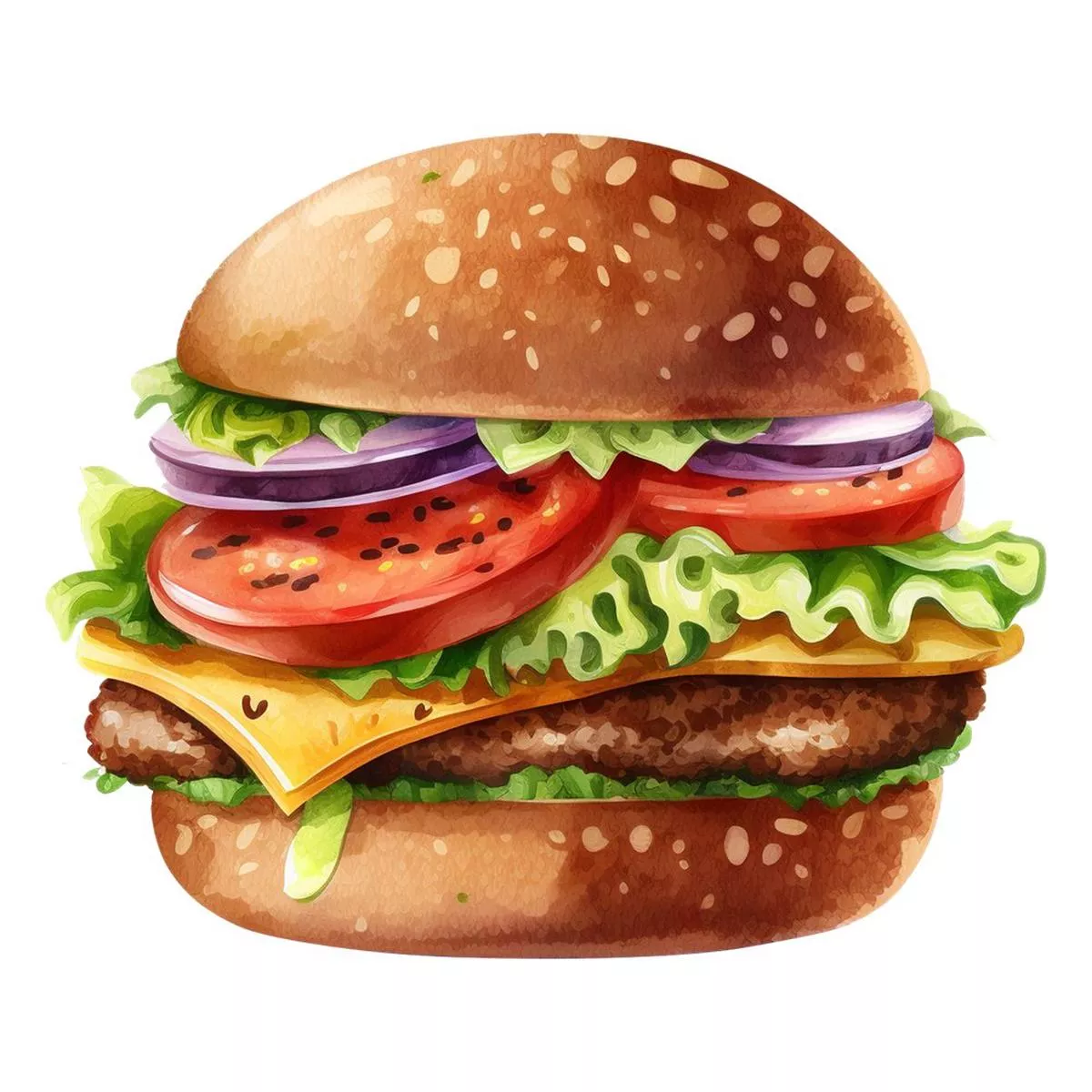 Fast Food Cheeseburger Fabric Panel
