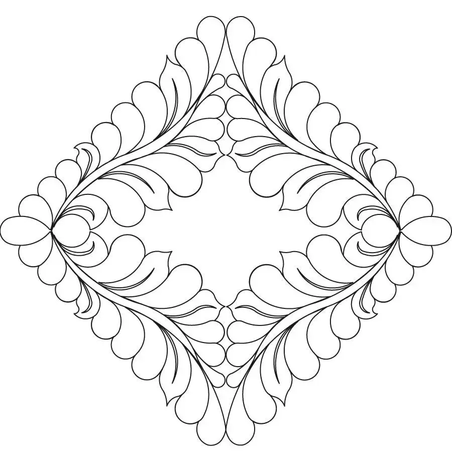 Feather and Leaf Diamond Block