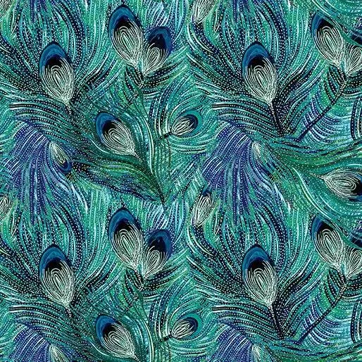 Feather Teal Affinity Cotton 44"/45" Fabric Per Yard