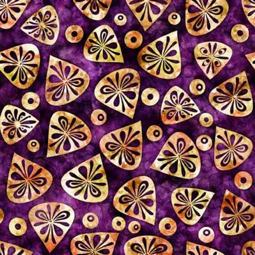 Flamenco - Geo Leaf - Violet - Yardage