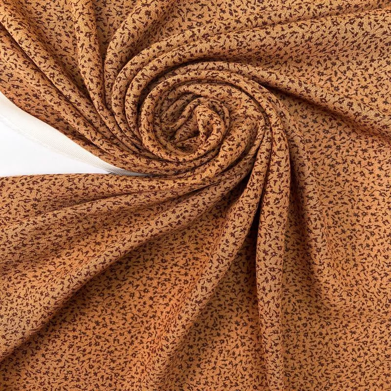 Floral Brown Viscose Crepe