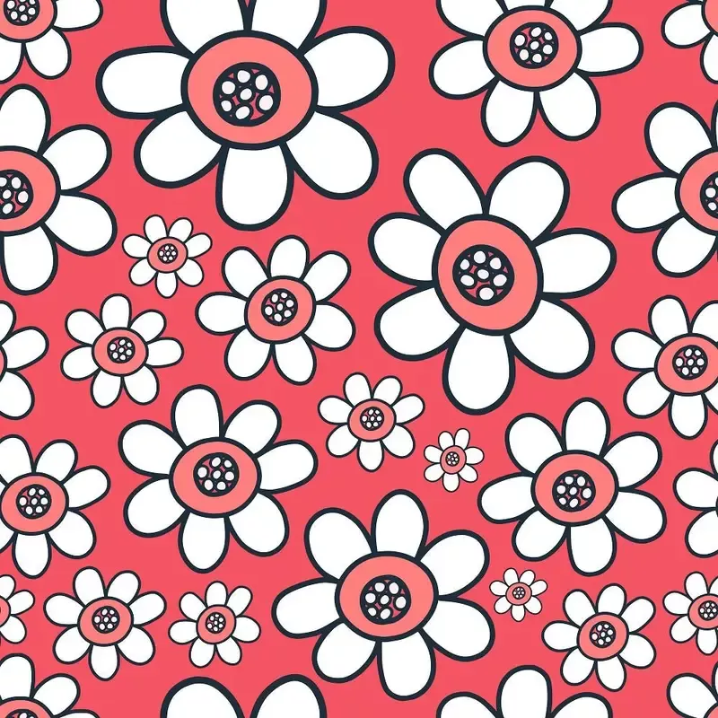 Floral Doodle #8 Fabric