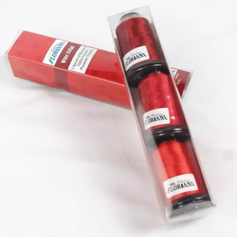 Floriani Thread 3 SPOOL SET - WINE CELLAR RED