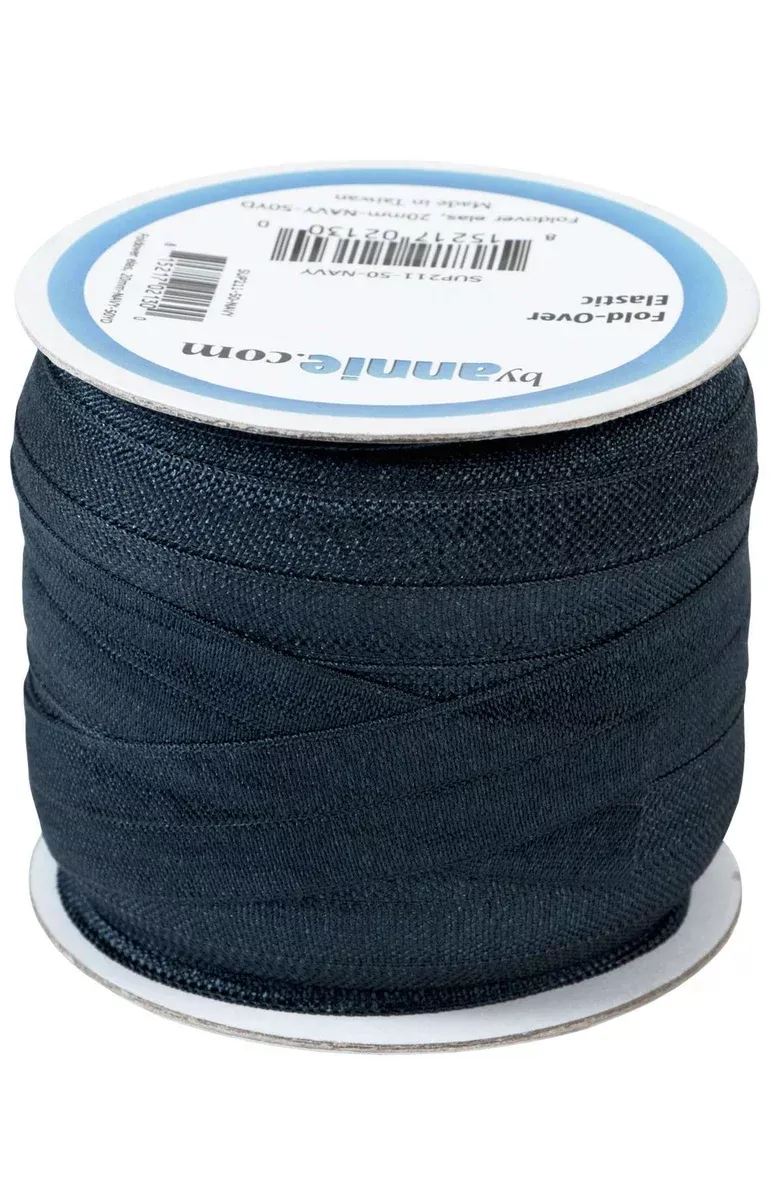 Fold-over Elastic 3/4in x 50yd Navy