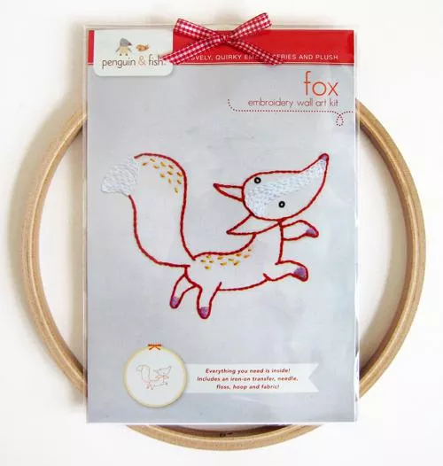 Fox Embroidery Wall Kit (Penguin & Fish)