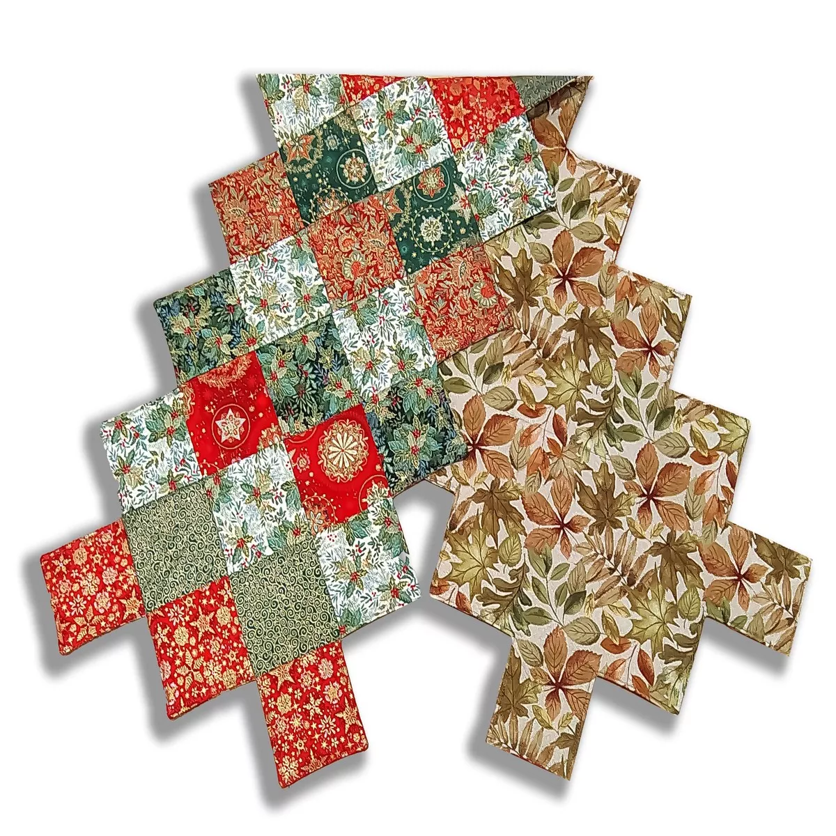 Fully FINISHED Jagged Edge Table Runner – Good Tidings – Red