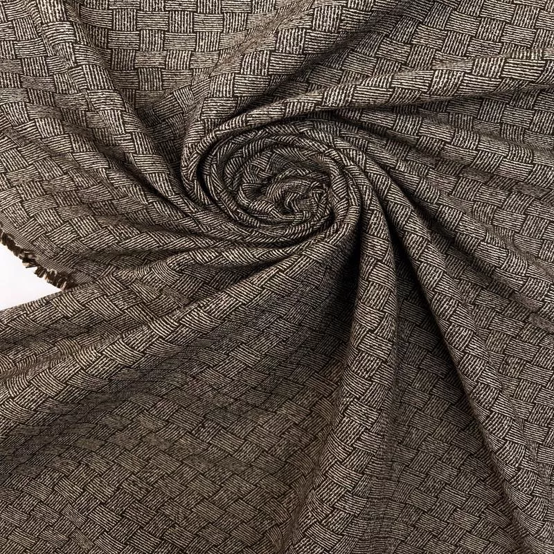Geometric Brown Cotton Woven