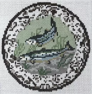 The Gingham Stitchery – Transferware Salmon Plate