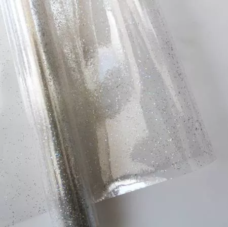 Glitter Vinyl - Clear - 18" x 52"