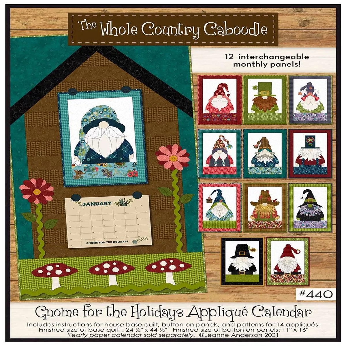 Gnome for the Holidays Calendar Applique Quilt Pattern