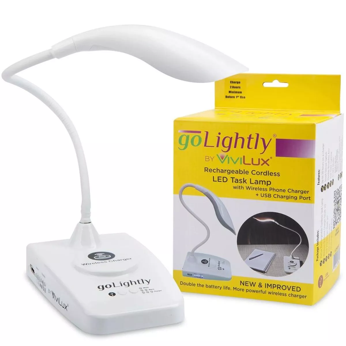 goLightly by ViviLux Task Lamp w Wireless Charger