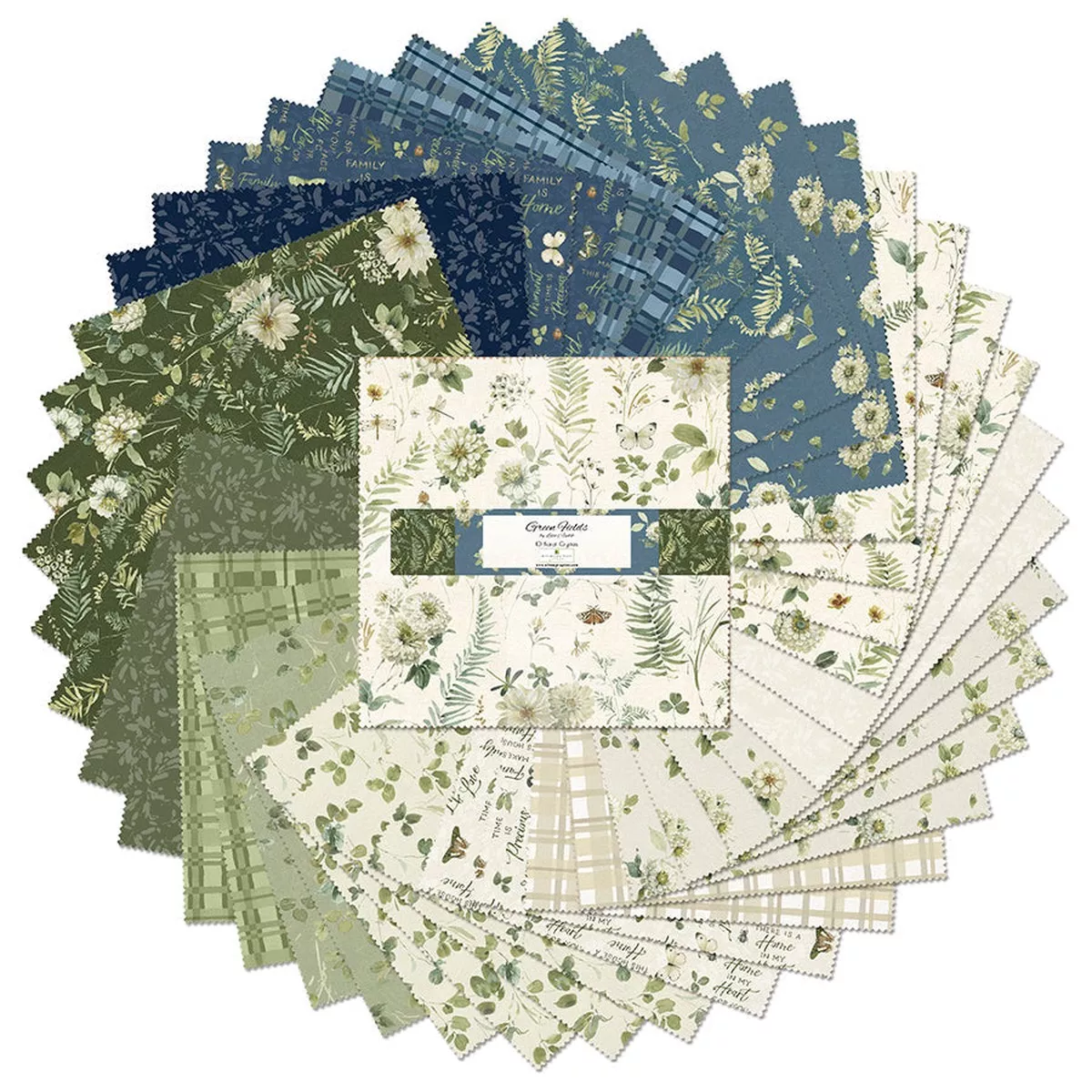 Green Fields 5″ Squares 42pcs