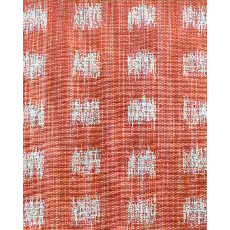 Gridded Ikat Fabric in Coral