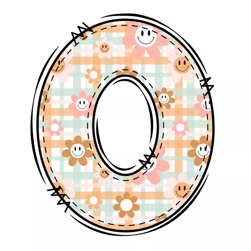 Groovy Doodle Letter ”O” Fabric Panel