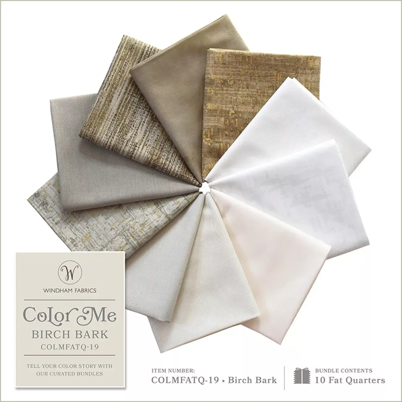 Grounded Color Me Bundles Fat Quarter Bundle, 10pcs/bundle