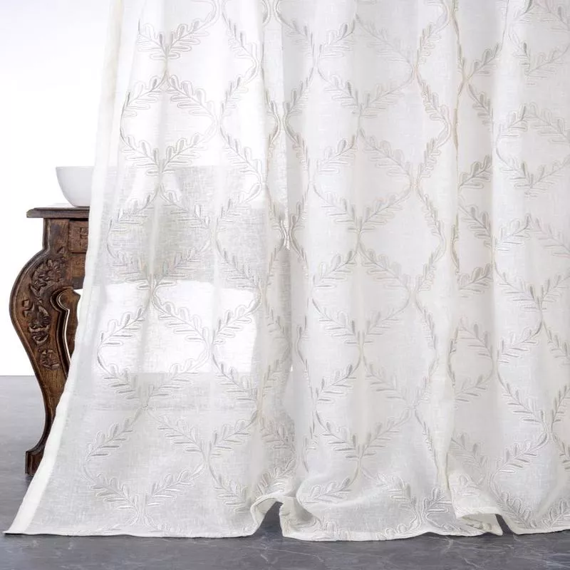 ‘Gypsum’ Fabric by the Metre (White/ Cream)
