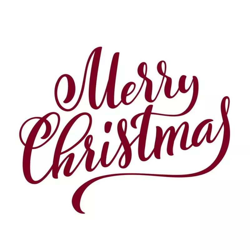 Handwritten Merry Christmas Fabric Panel – Red