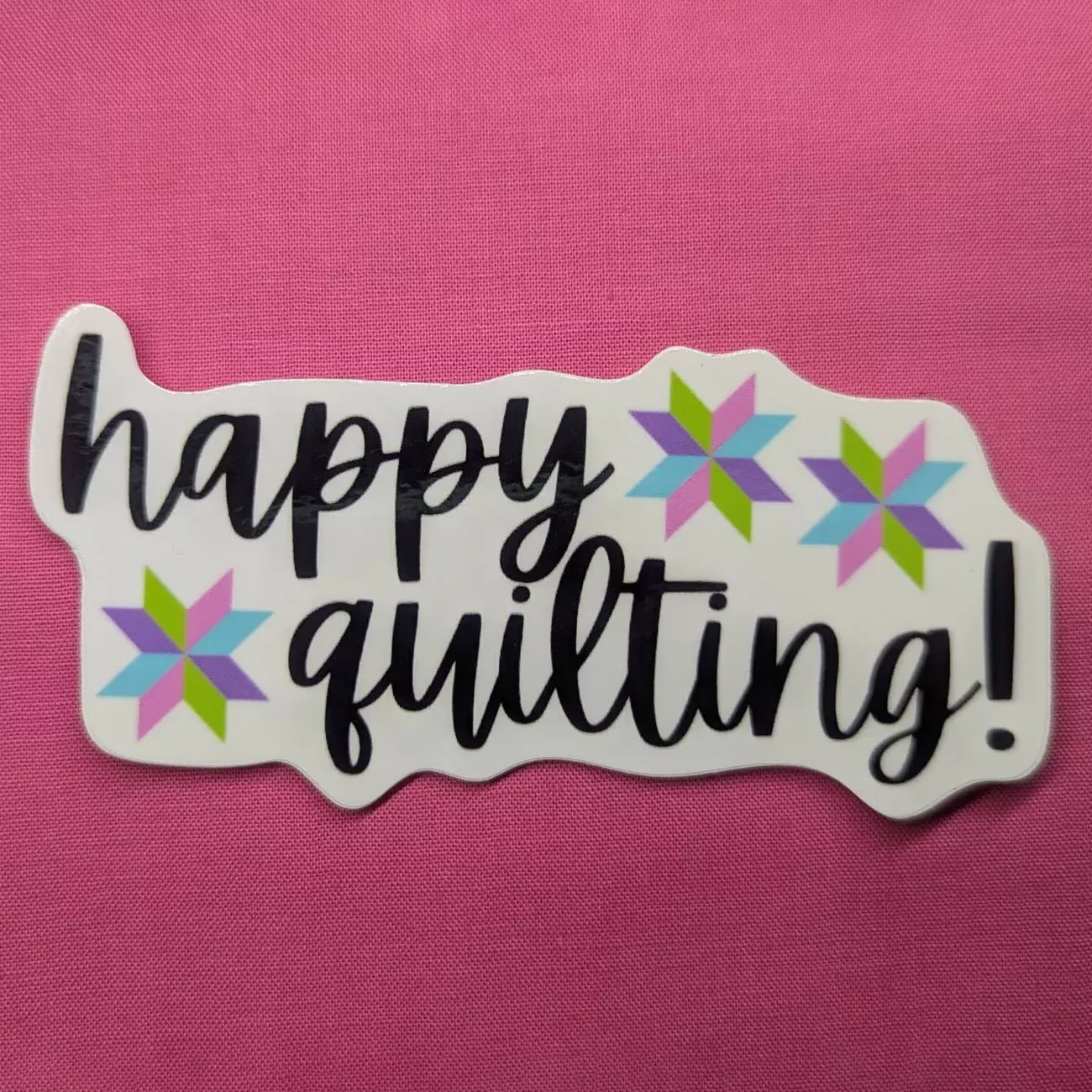 Happy Quilting Sticker 6pk