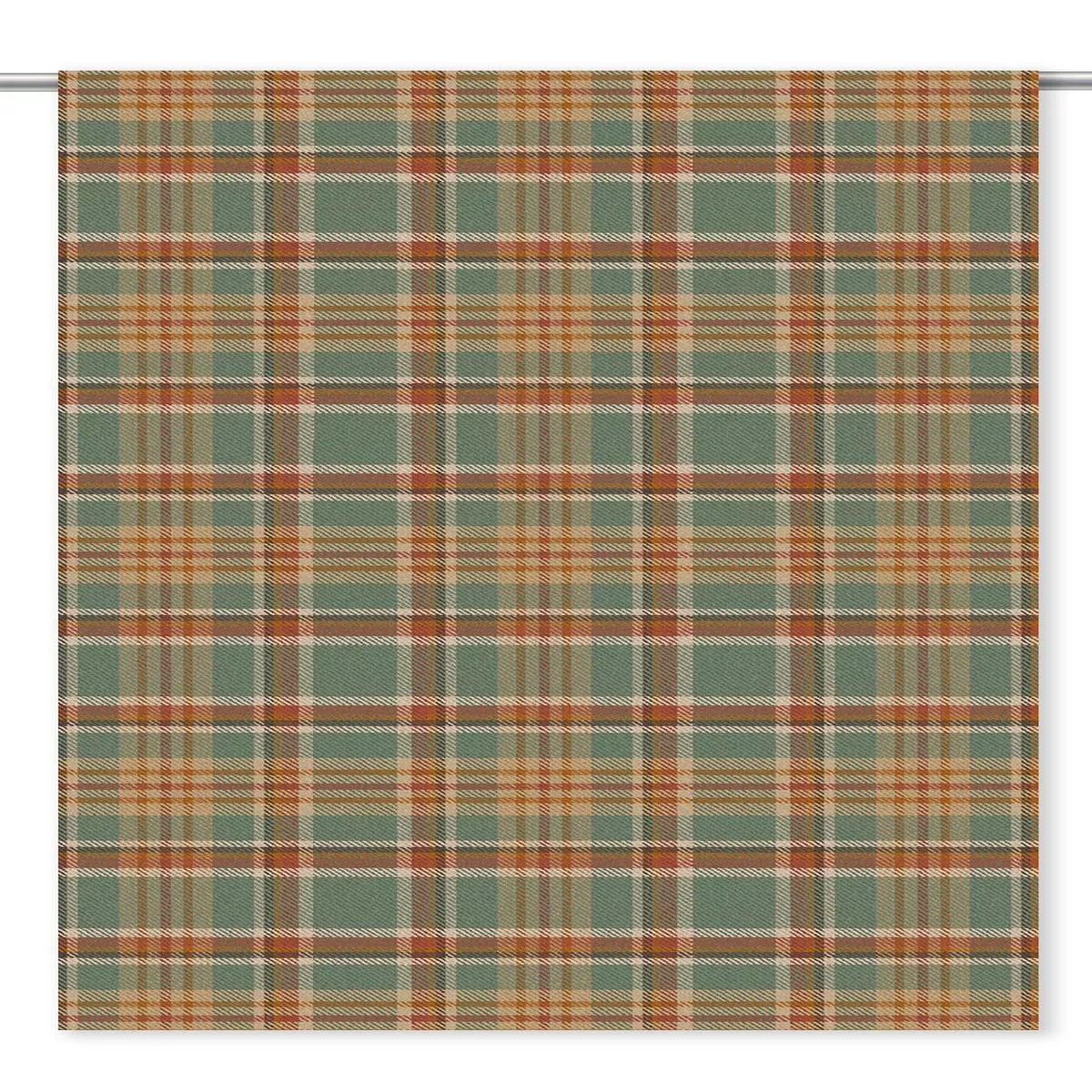 ‘Harrisburg’ Fabric by the Yard (Teal Green/ Red/ Beige)