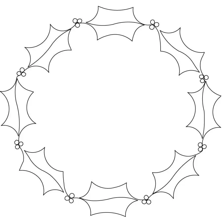 Holly Leaves Wreath Block