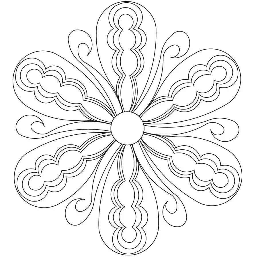 Hour Glass Fleather 6 Petal Block