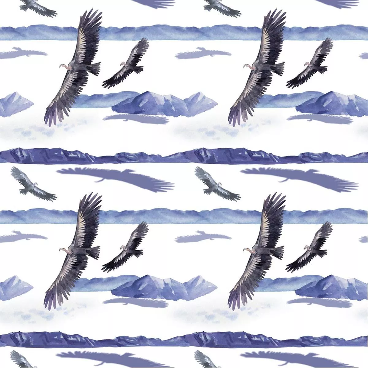 Ice Age Teratorns Flying Fabric