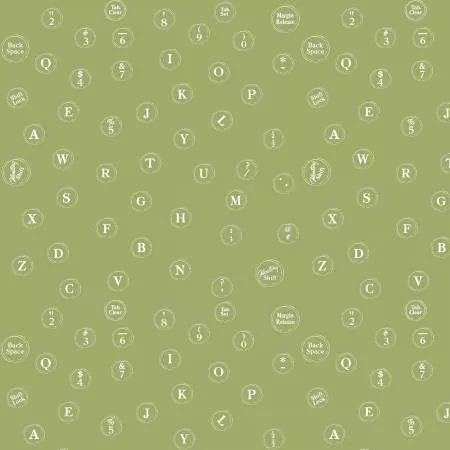 Journal Basics My Type Green 45" wide fabric per yard