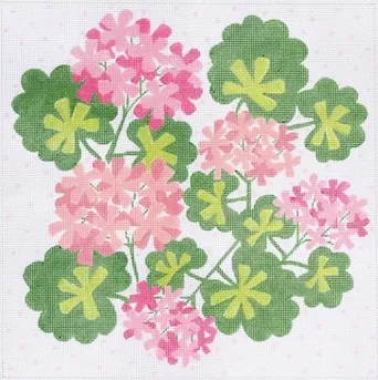 Kate Dickerson Needlepoint – Geranium Square with Dots