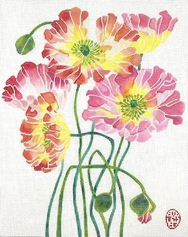 Kate Dickerson Needlepoint – Poppies #2
