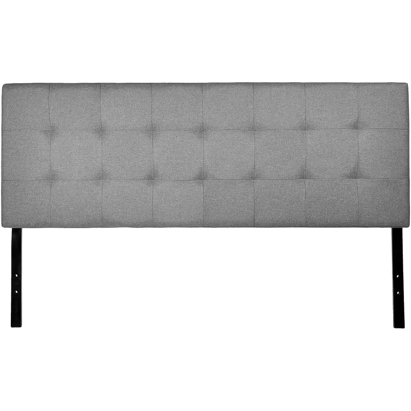King Size Tufted Upholstered HeadboardAdjustable Height, Gray Gray