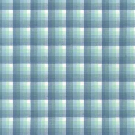 Kitchen Window Wovens Plaid Dusty Blue