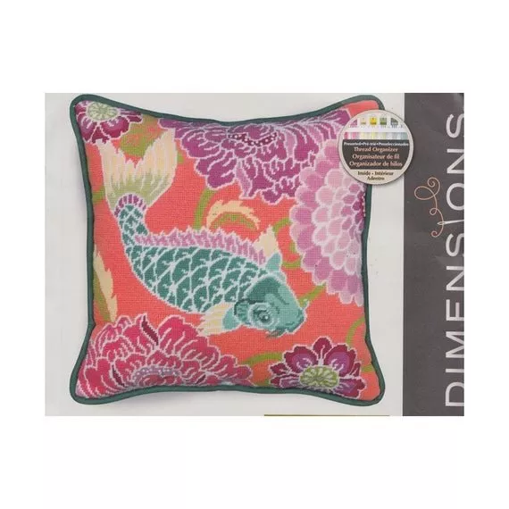 Koi with Flowers (Needlepoint kit)