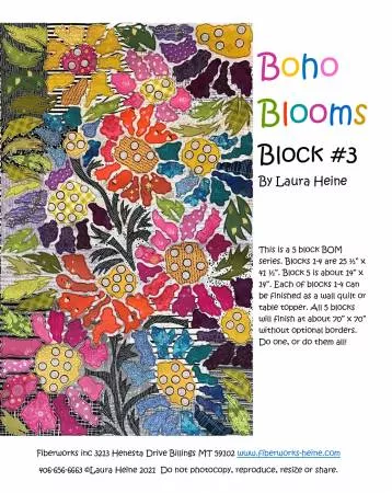 Laura Heine - BOHO Blooms Block #3 Collage Pattern