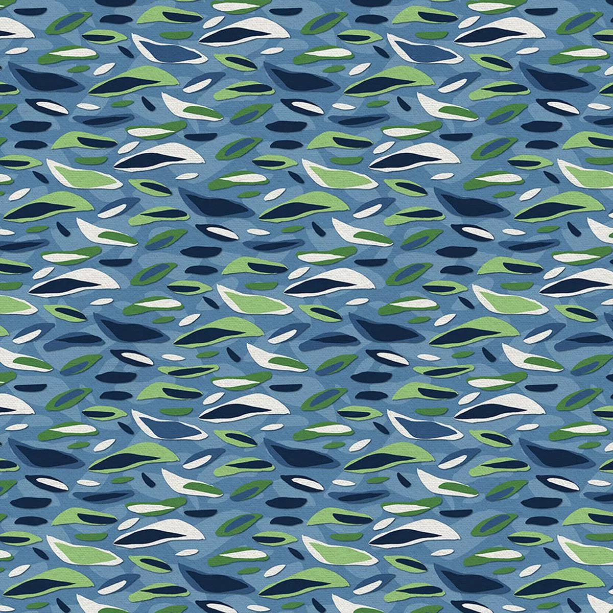 Layered Leaves – Blue – Double Gauze