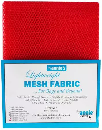 Lightweight Mesh Fabric (18"x54")/Atom Red(ByAnnie)