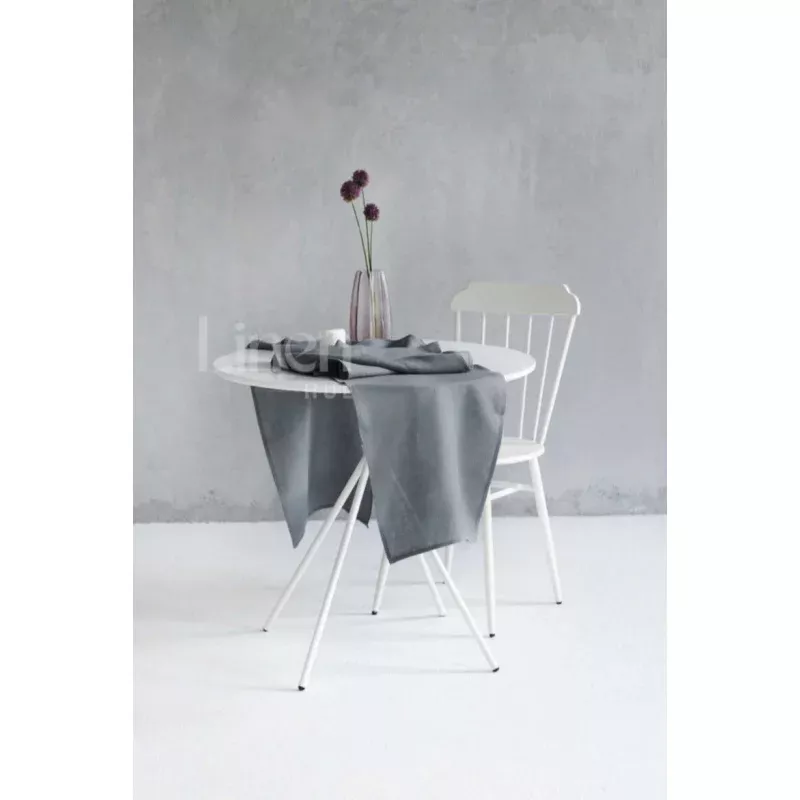 Linen Table Runner in Dark Gray Color