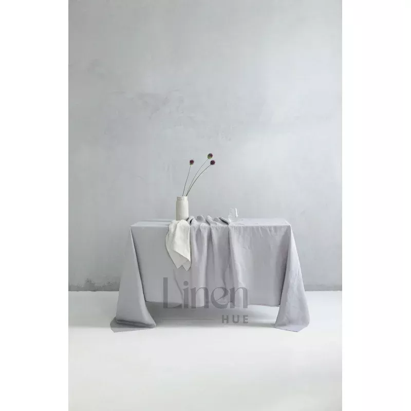 Linen Tablecloth in Light Gray Color