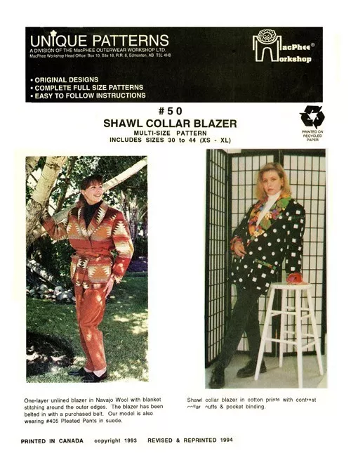 MacPhee #50 - Shawl Collar Blazer