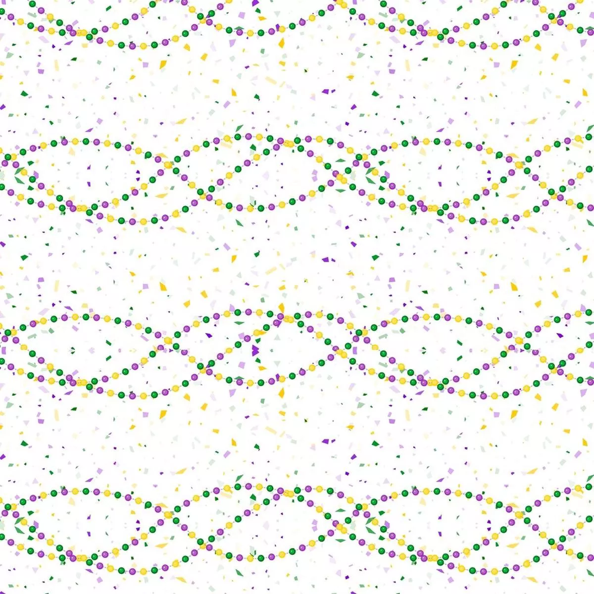 Mardi Gras Beads & Confetti Fabric