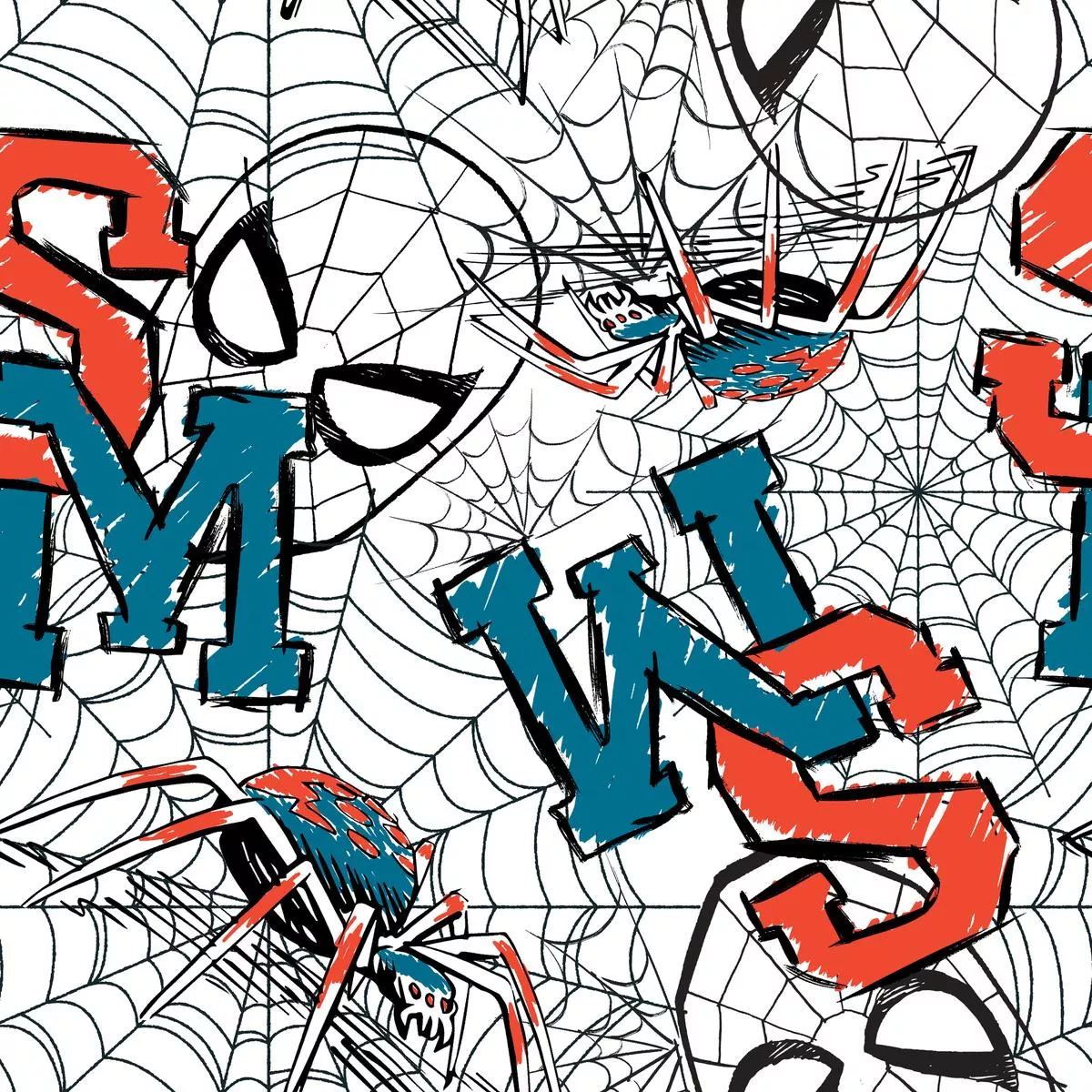 Marvel Spider-Man Intricate Web Fabric
