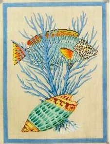 The Meredith Collection – Fish and Shells – Light Blue